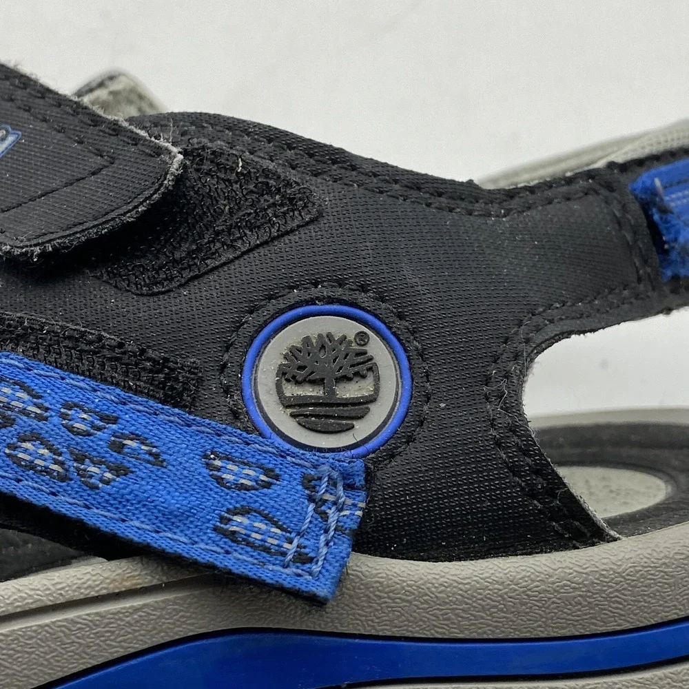 Timberland Mens Sandals 7 Black Blue Y2K Adjustable Hiking‎ Outdoor Gorpcore